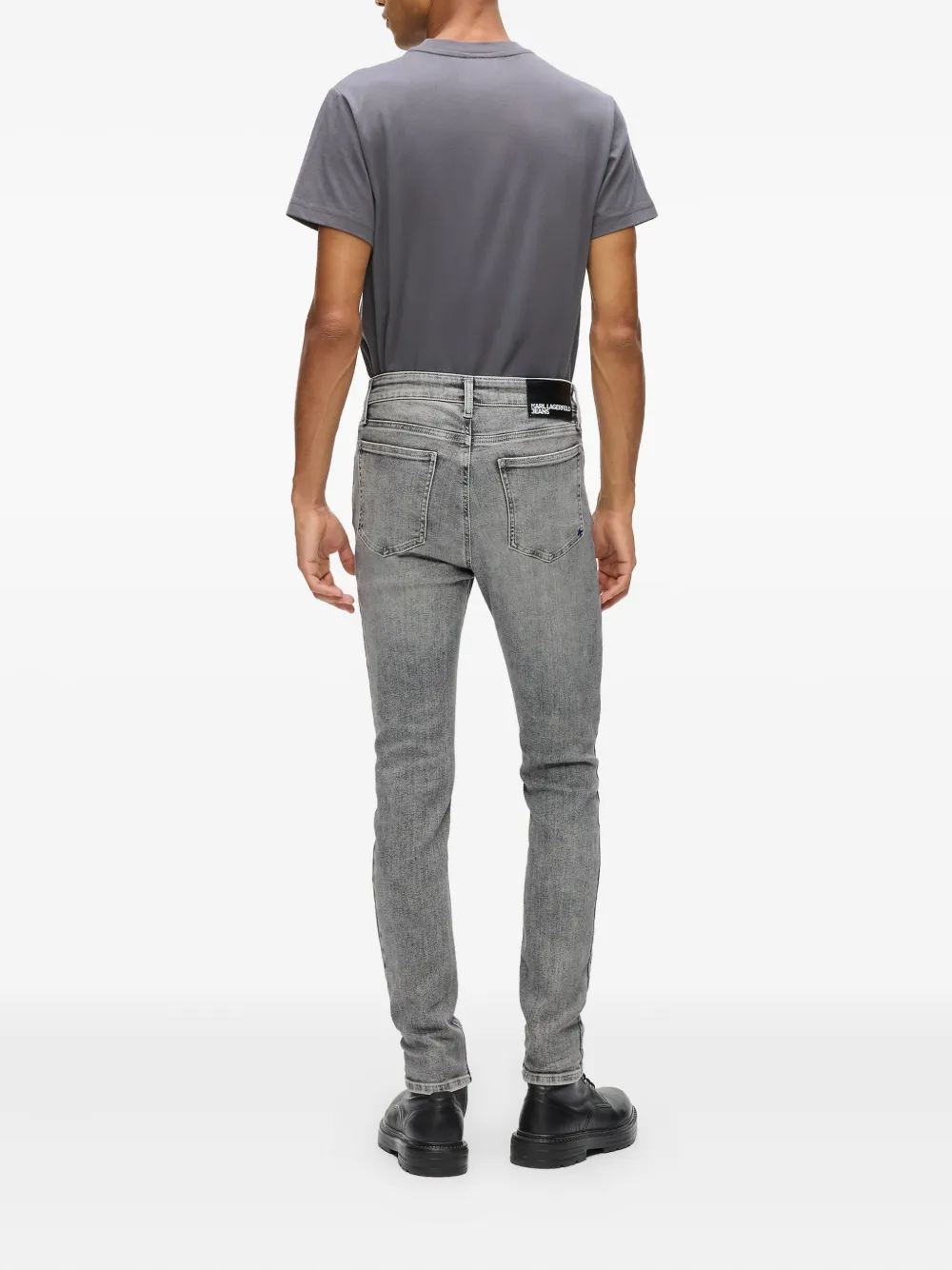 Karl Lagerfeld Jeans Skinny jeans met knoopsluiting Grijs