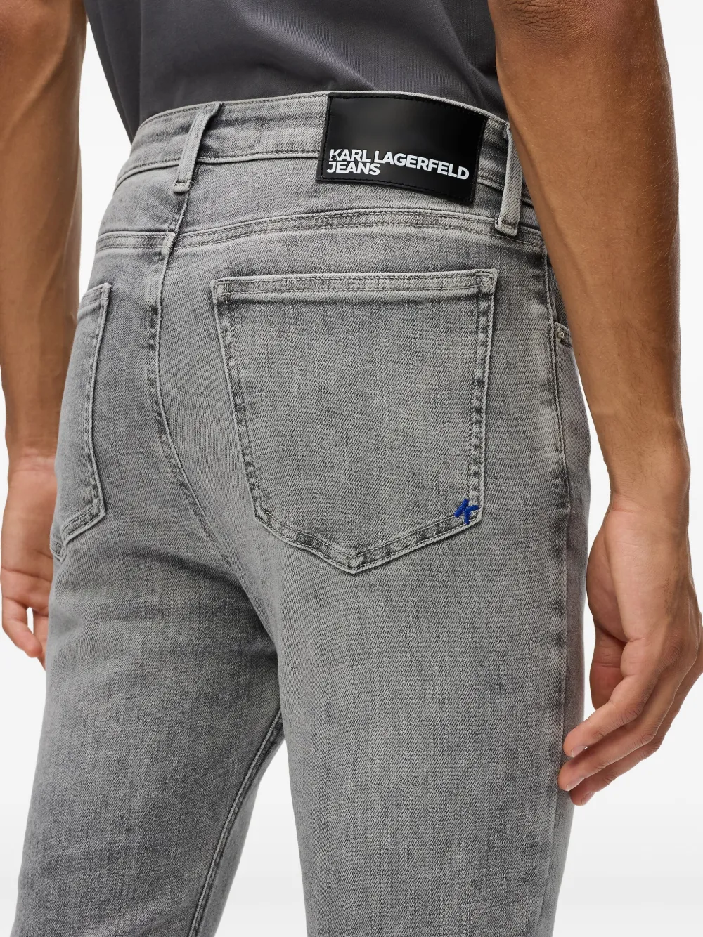 Karl Lagerfeld Jeans Skinny jeans met knoopsluiting Grijs