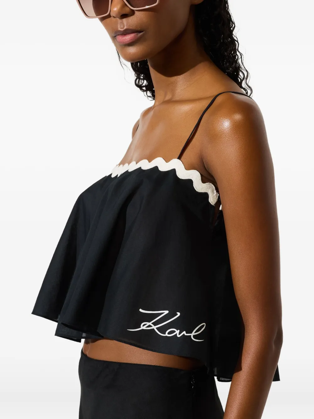 Karl Lagerfeld Cropped top Zwart