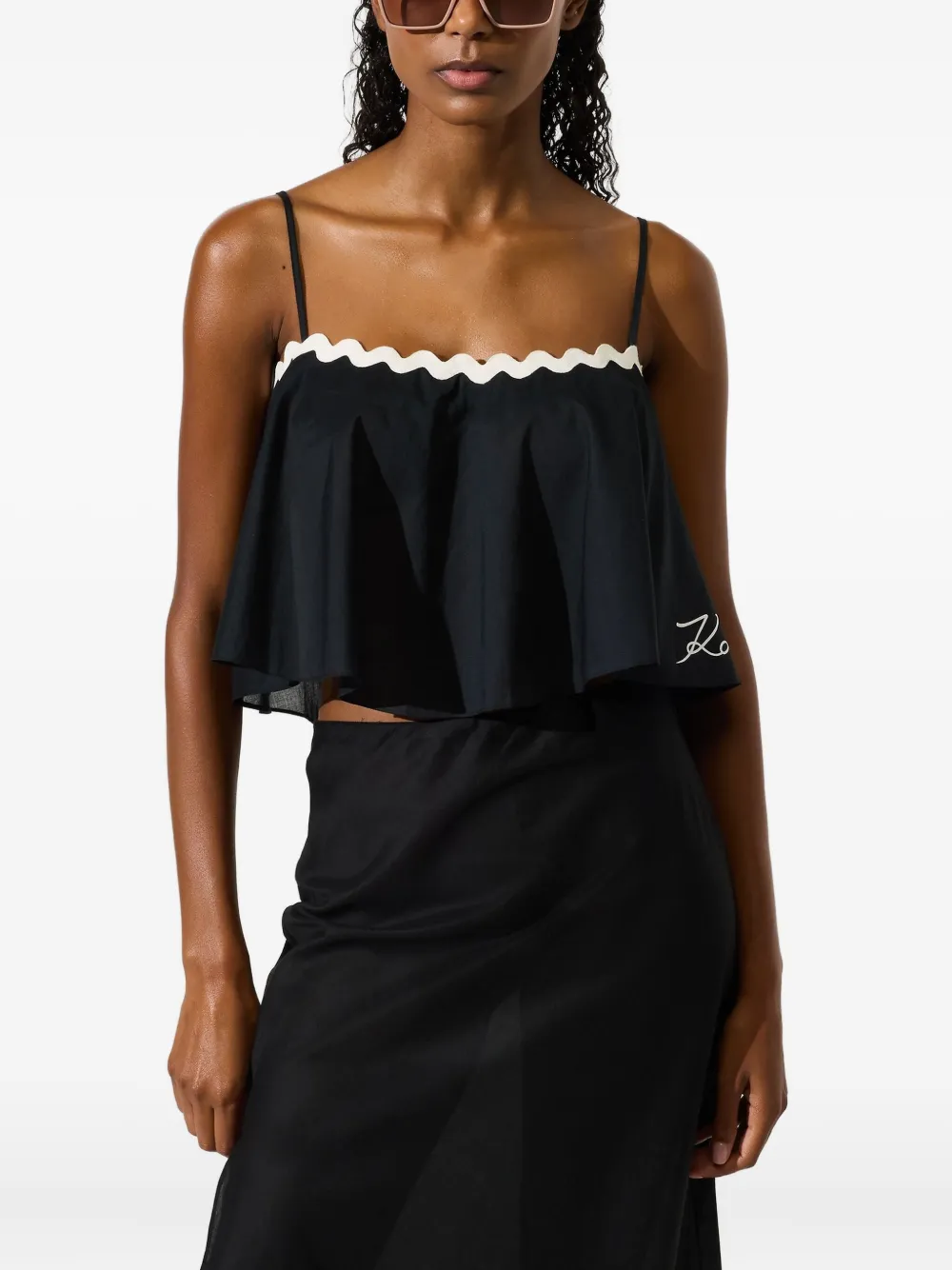 Karl Lagerfeld Cropped top Zwart
