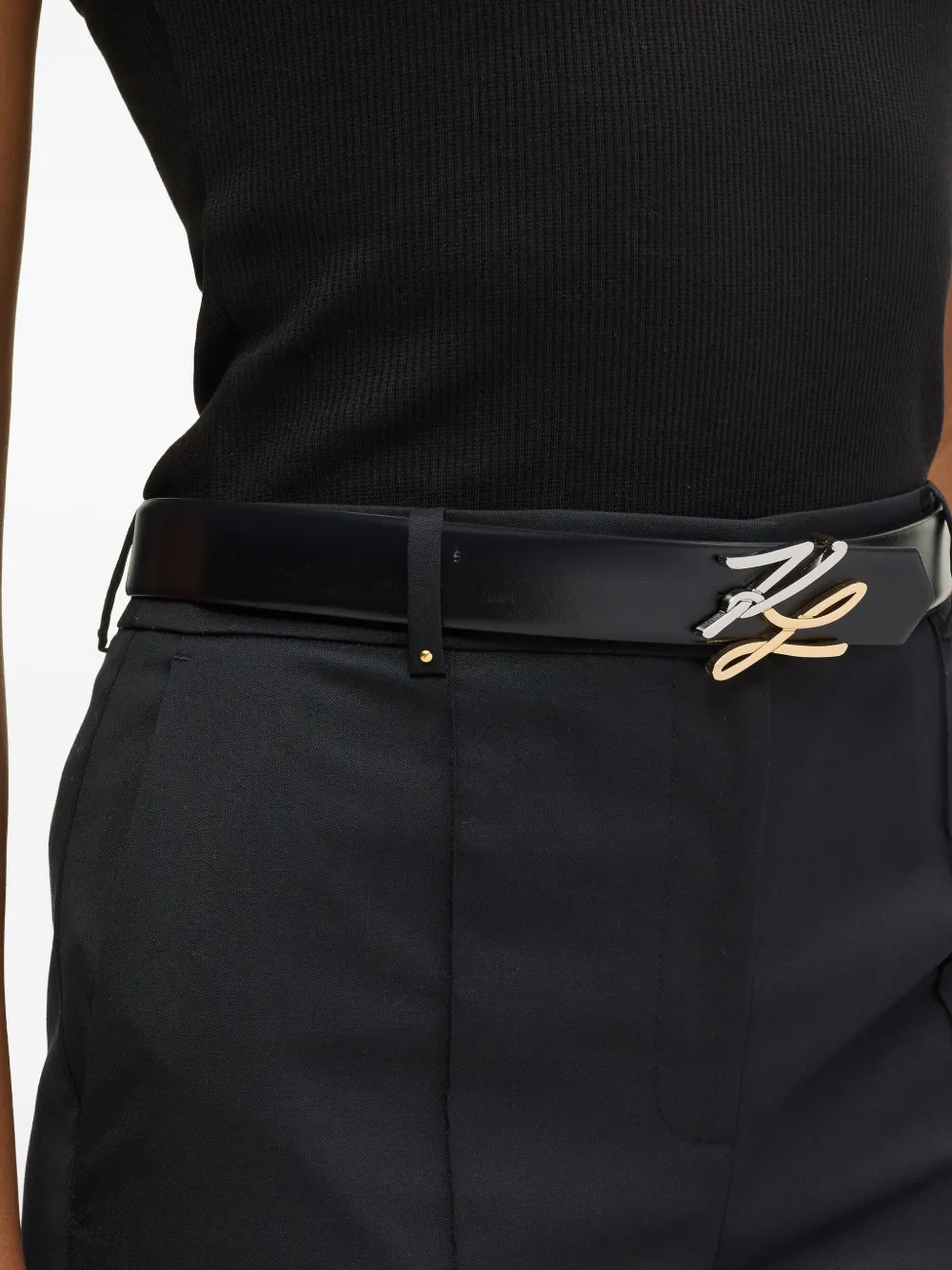 Karl Lagerfeld K Autograph omkeerbare riem Zwart