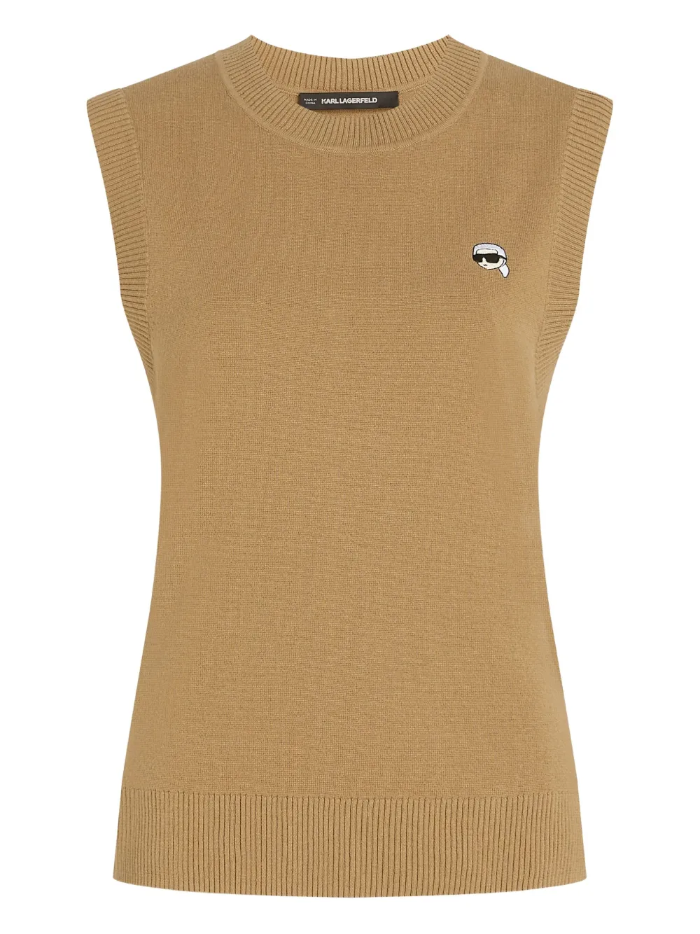 Karl Lagerfeld ロゴアップリケ トップ - ニュートラル Karl Lagerfeld ロゴアップリケ トップ - ニュートラル