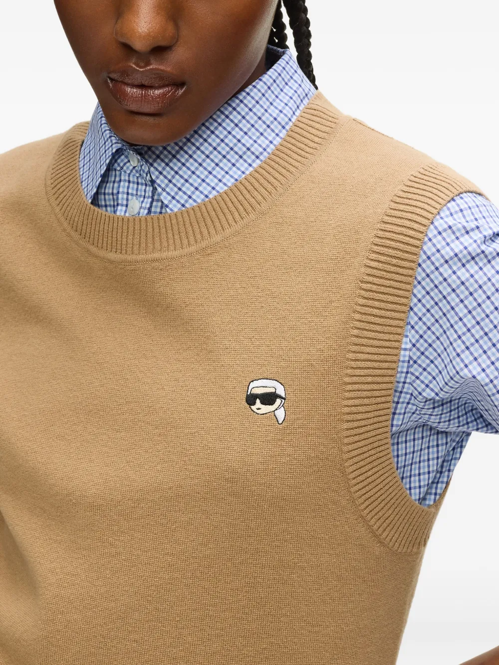 Karl Lagerfeld Vest met logo-applicatie Beige