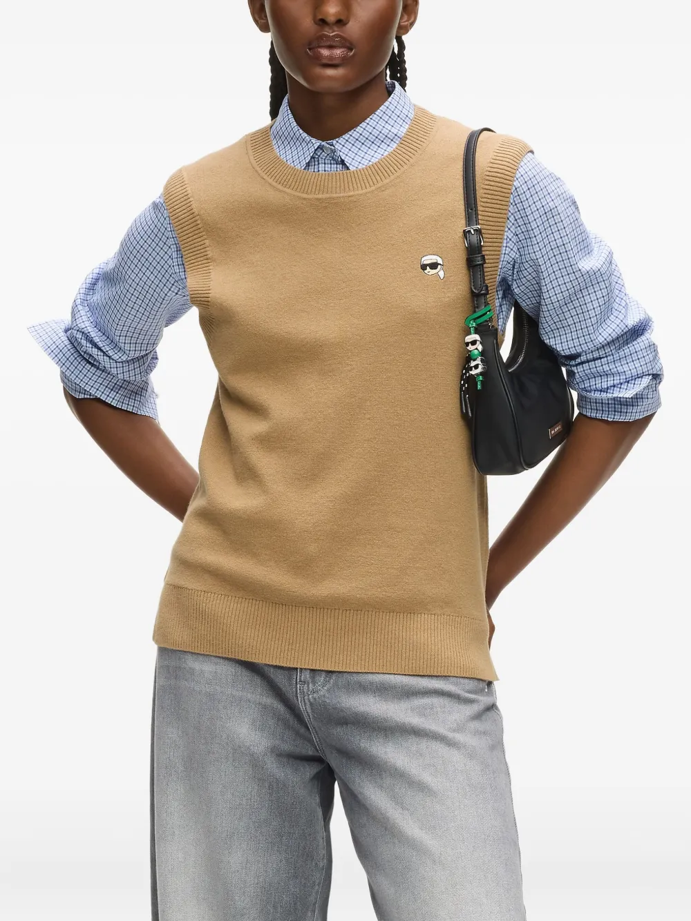Karl Lagerfeld Vest met logo-applicatie Beige