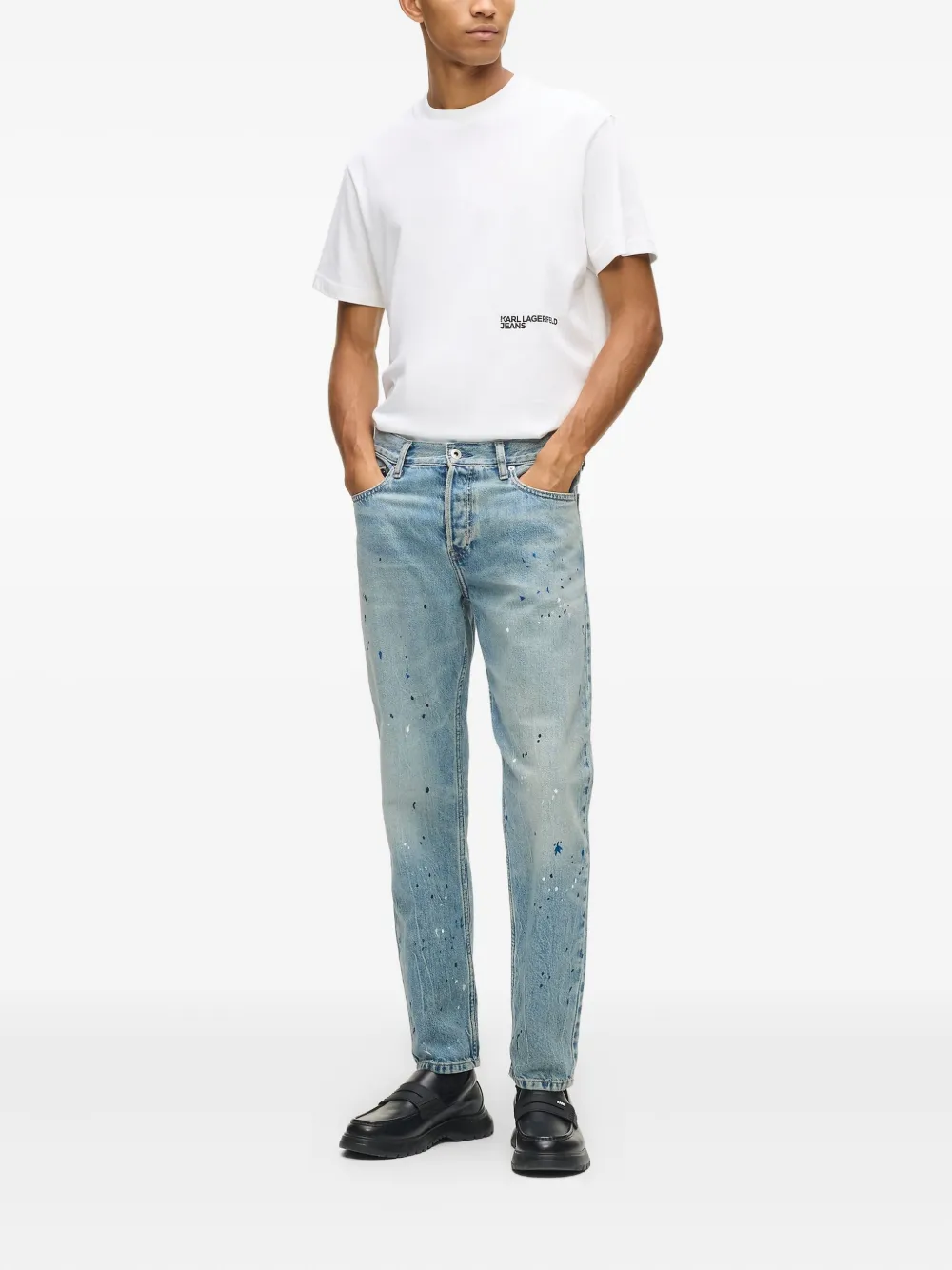 Karl Lagerfeld Jeans met logopatch Blauw