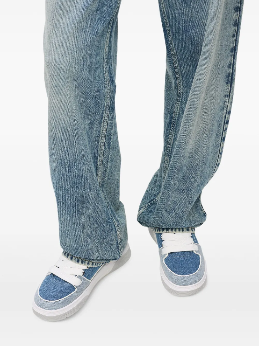 Karl Lagerfeld Jeans Denim sneakers met vlakken Blauw