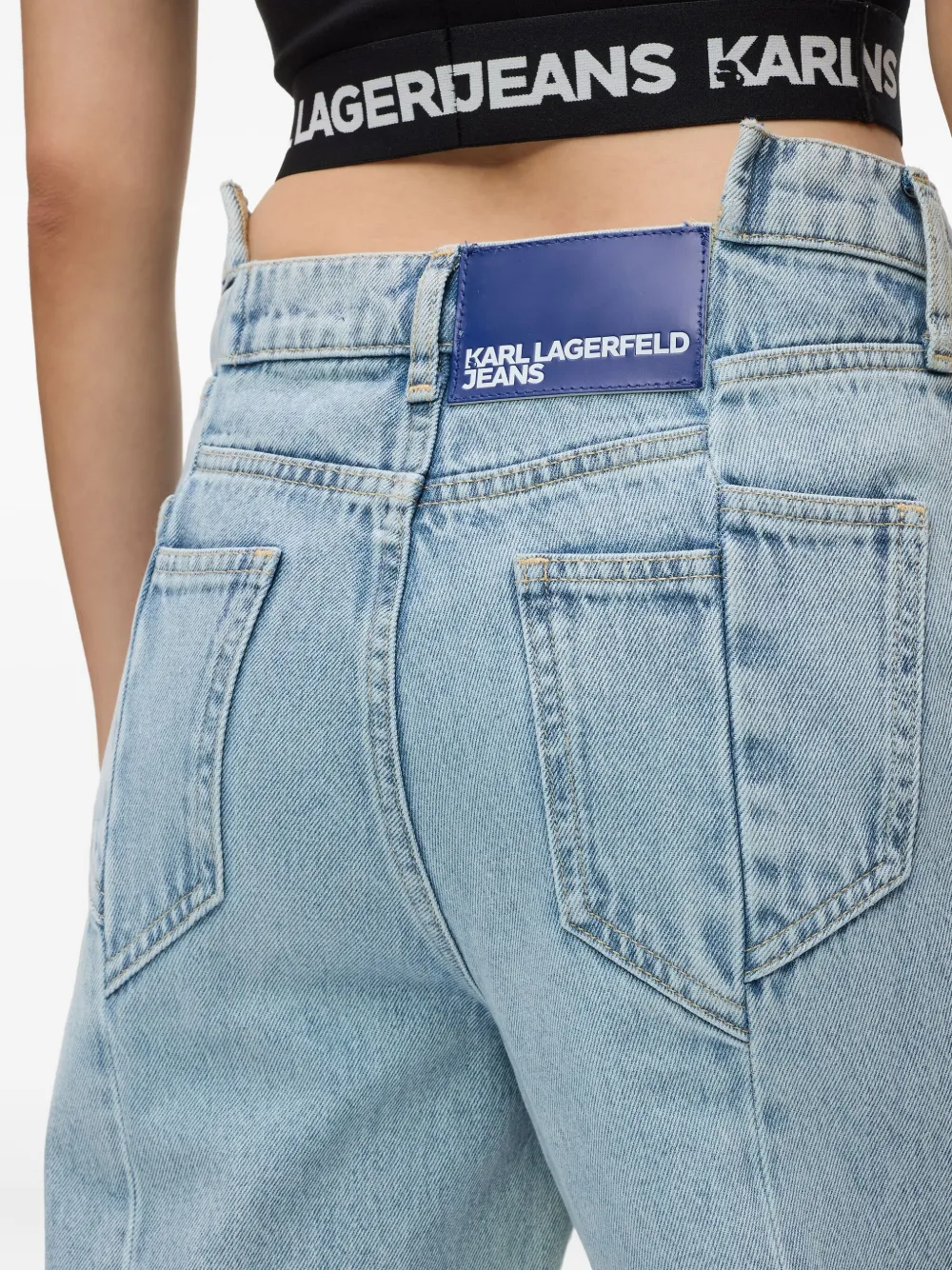Karl Lagerfeld Jeans Seamed Relaxed Jeans In Blue