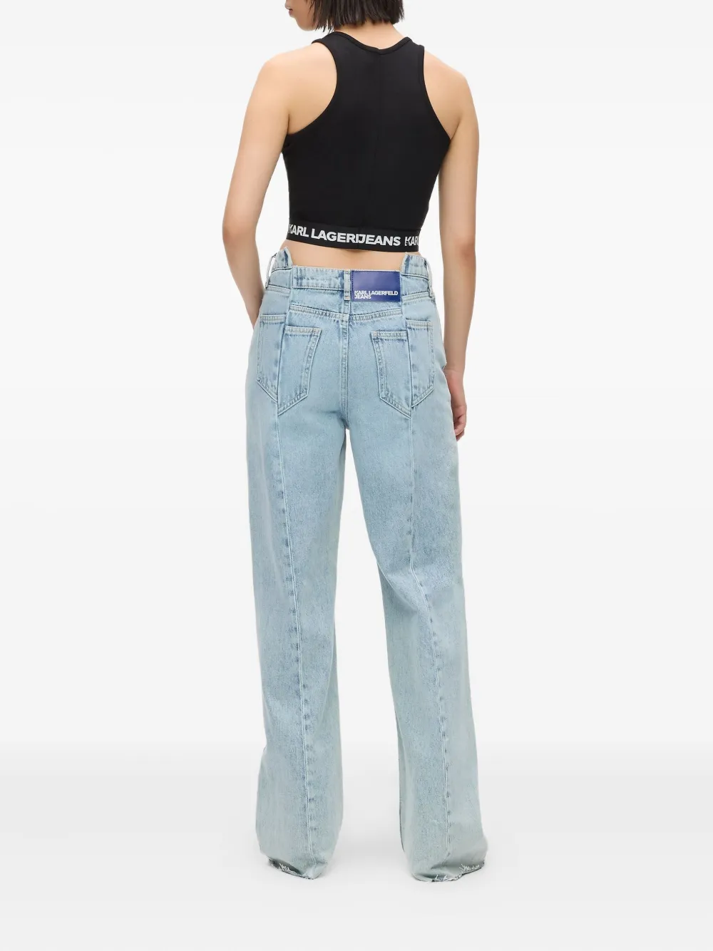 Karl Lagerfeld Jeans Seamed Relaxed Jeans In Blue