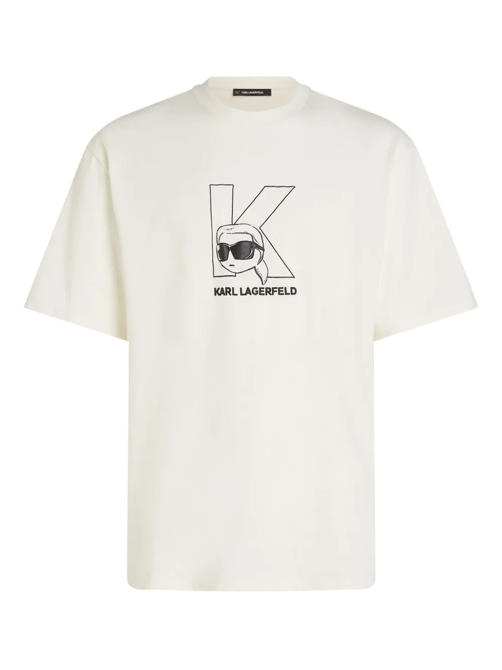 Karl Lagerfeld ikon k-initial t-shirt | White | Image 1