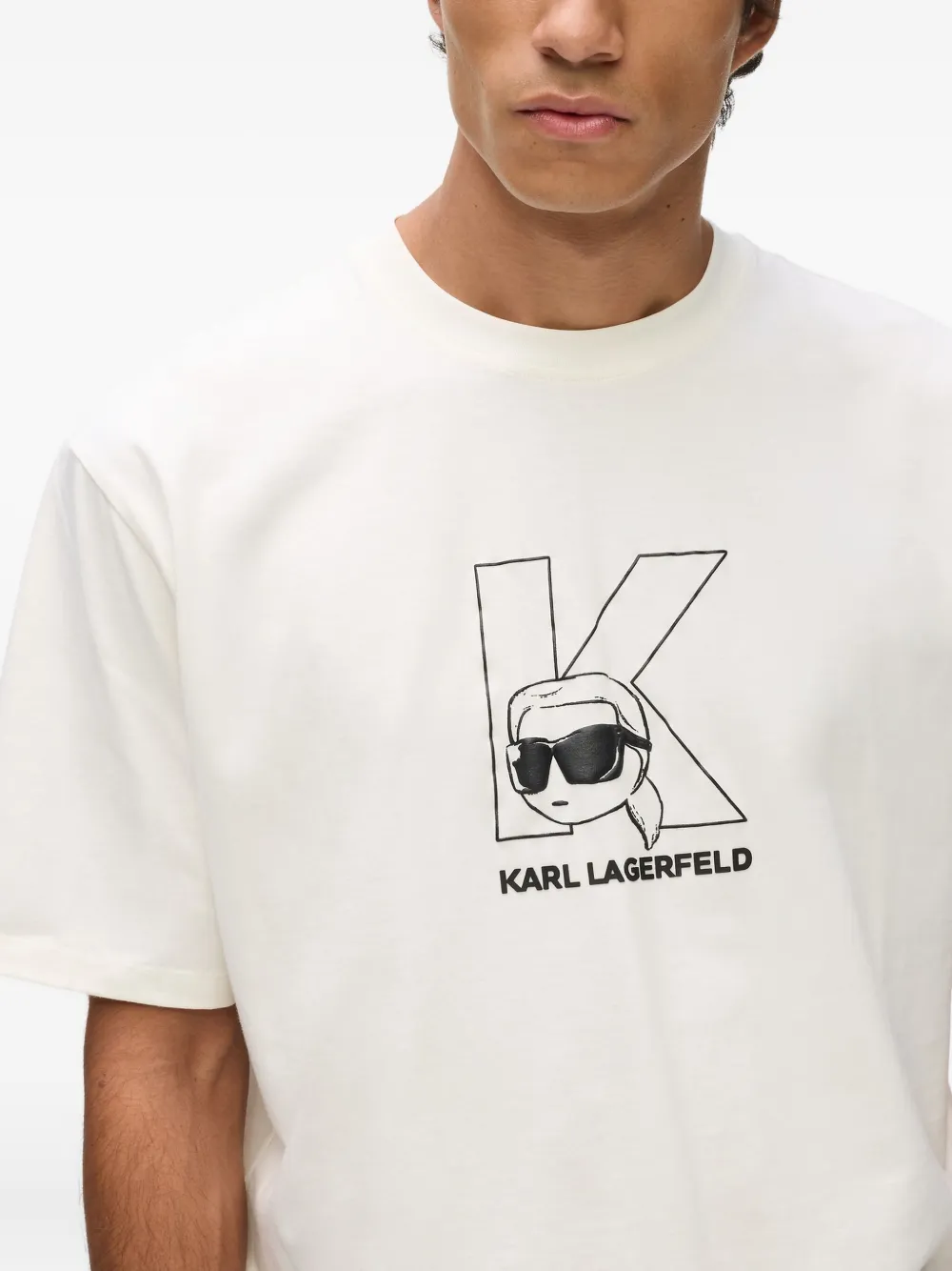 Karl Lagerfeld Ikon K-initial T-shirt Wit