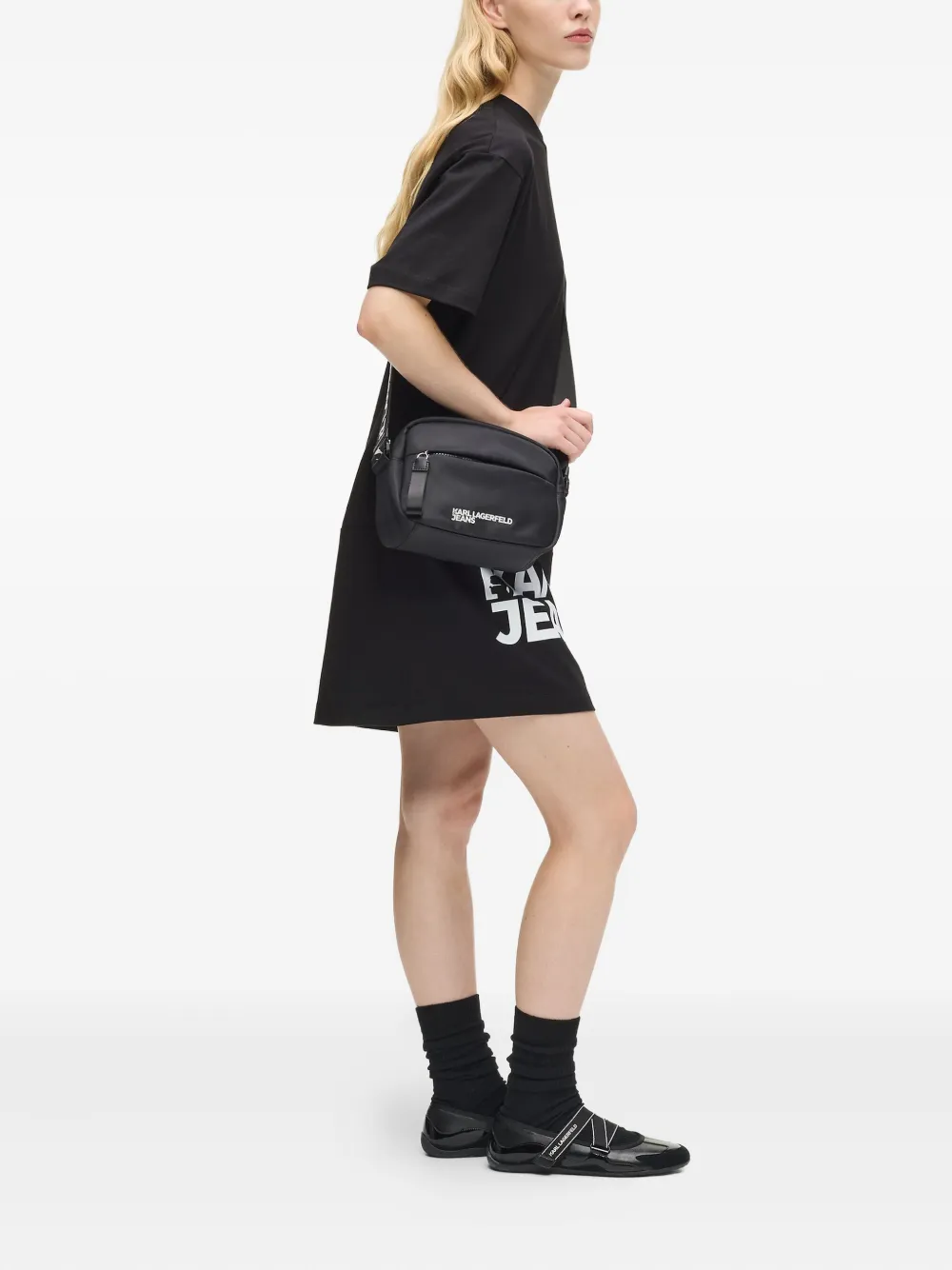 Karl Lagerfeld Jeans Crossbodytas met logo Zwart