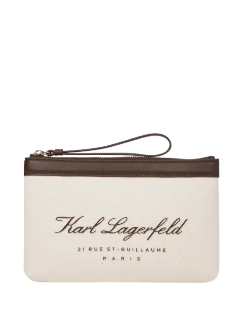 Karl Lagerfeld Hotel Karl zip logo clutch bag
