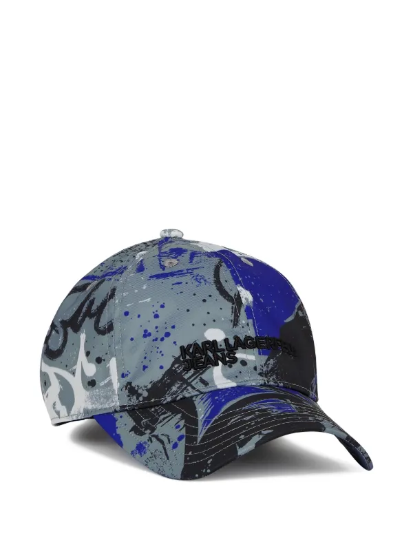 Karl Lagerfeld Jeans graffiti-print Cap | Grey | FARFETCH ID display picture 2