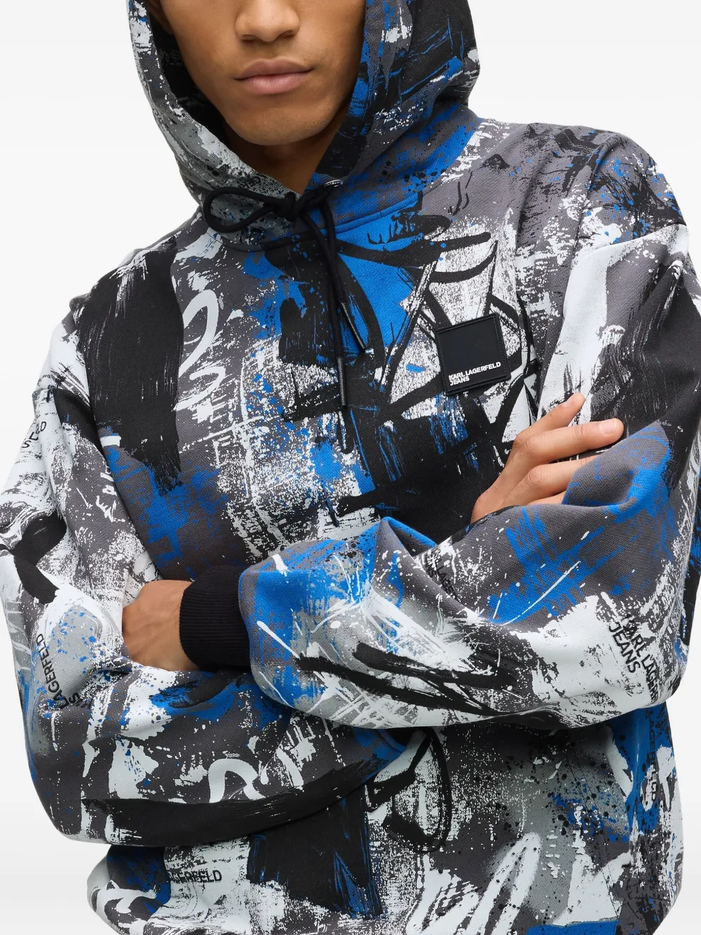Karl Lagerfeld Jeans Hoodie met abstracte print Grijs