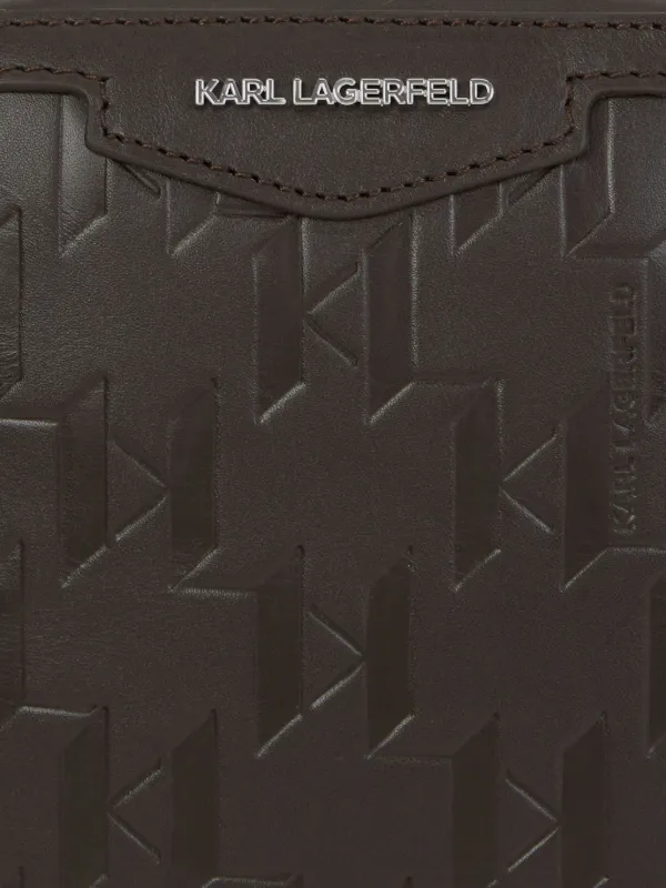 Karl Lagerfeld K/Loom エンボスレザー メッセンジャーバッグ S