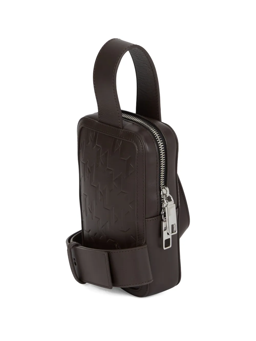 Karl Lagerfeld Loom leren tas met reliëf Bruin