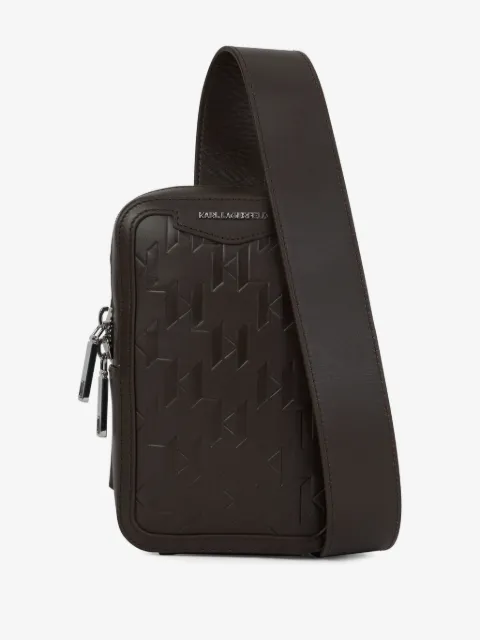Karl Lagerfeld K/룸 엠보스드 레더 스몰 메신저 백