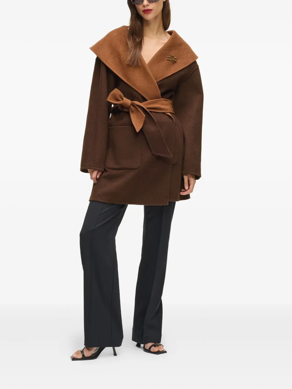 Karl Lagerfeld Mantel met ceintuur - Bruin