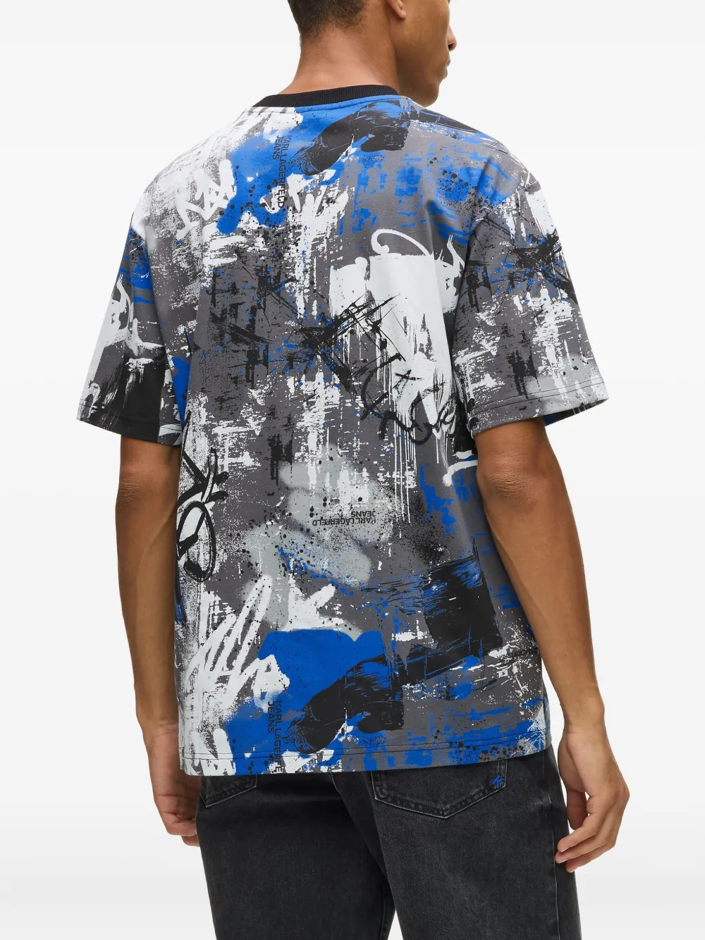 Karl Lagerfeld Jeans T-shirt met abstracte print Grijs