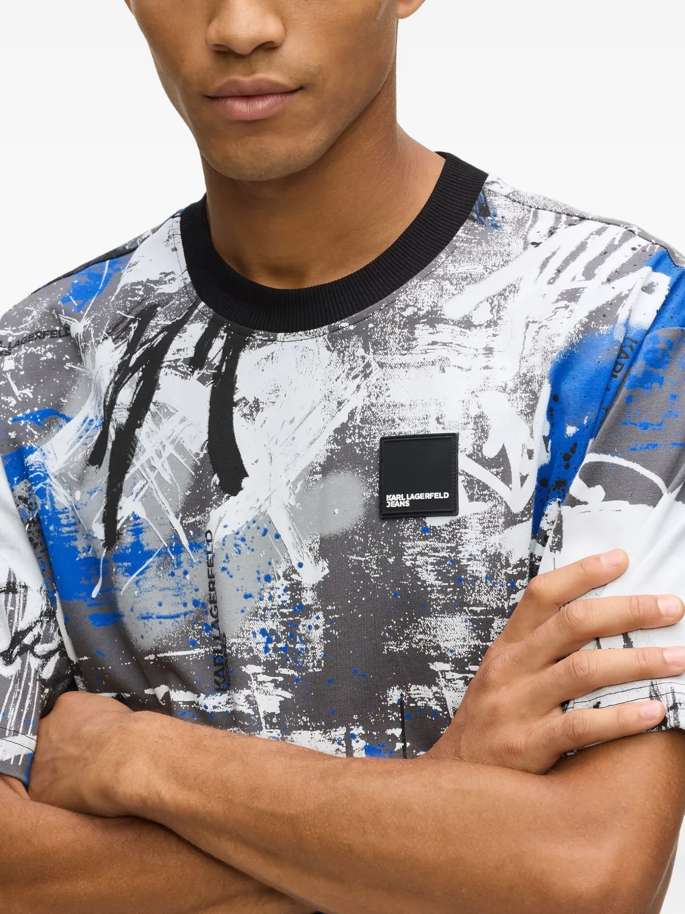 Karl Lagerfeld Jeans T-shirt met abstracte print Grijs