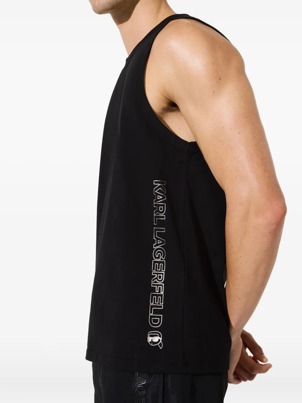 Karl Lagerfeld Tanktop met logoprint Zwart