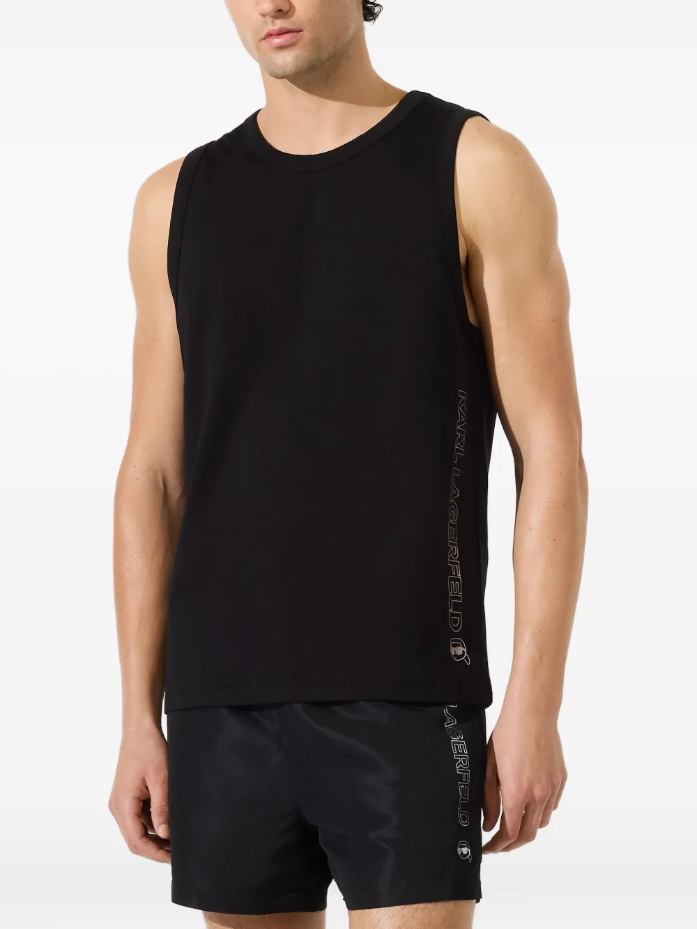 Karl Lagerfeld Tanktop met logoprint Zwart