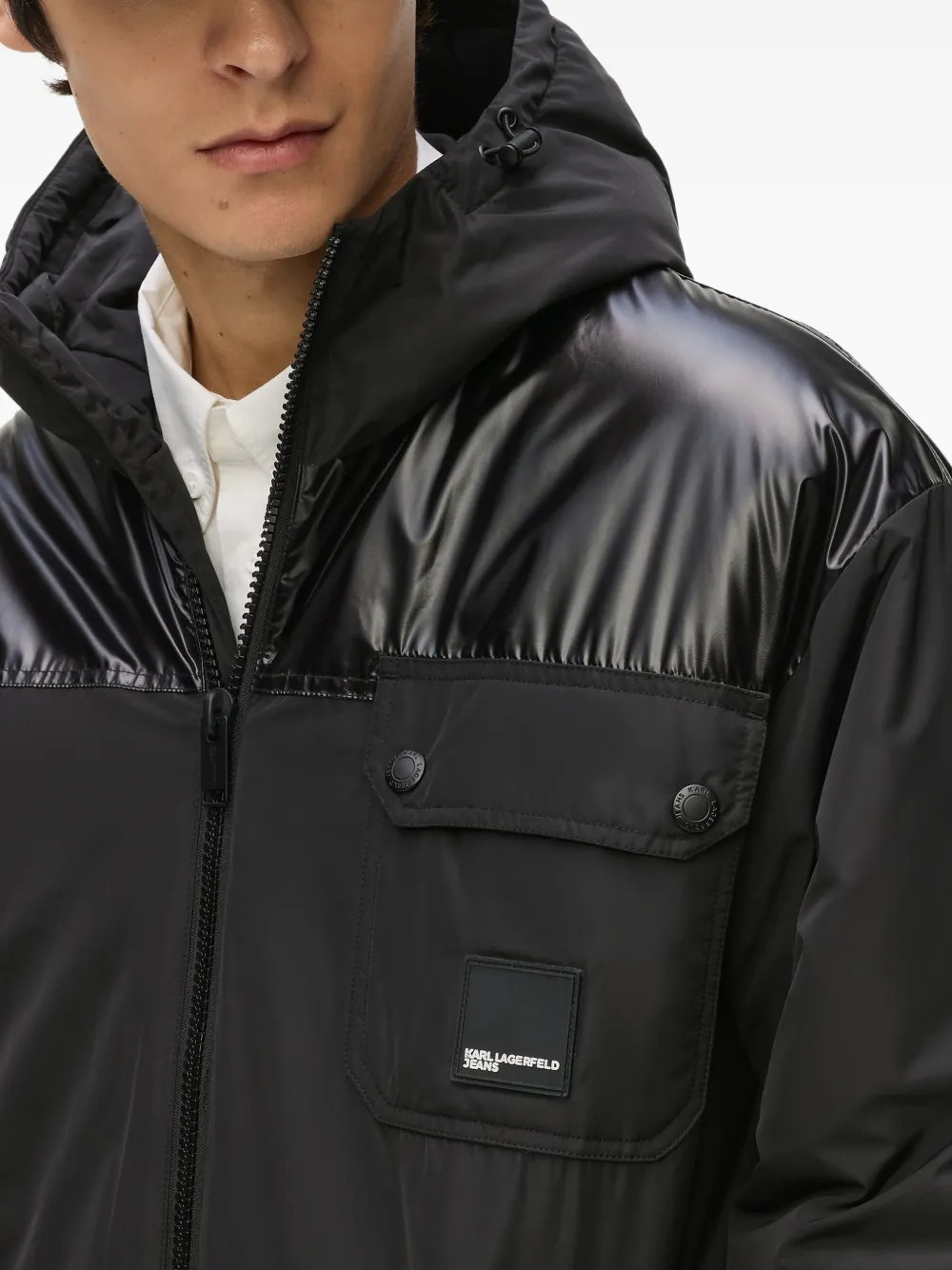 Karl Lagerfeld Jeans Jack met logopatch Zwart