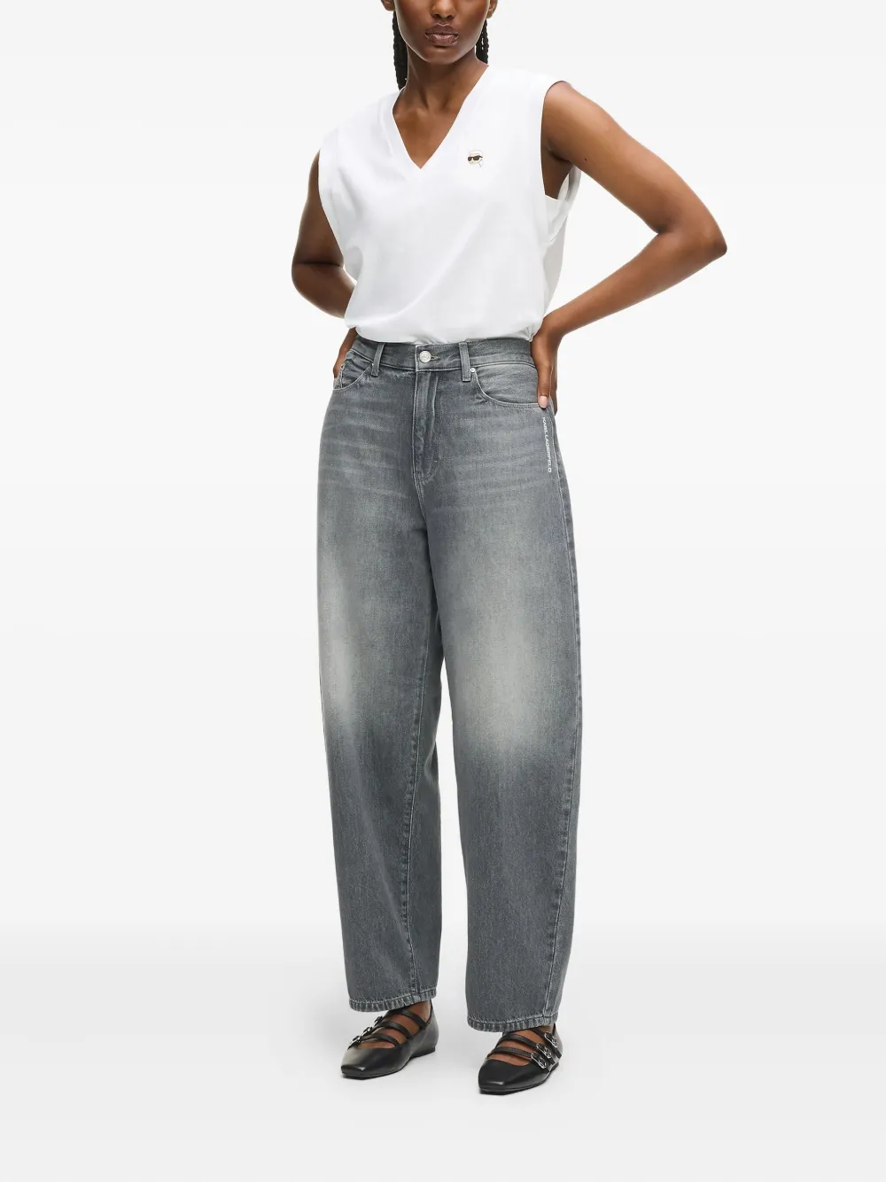 Karl Lagerfeld Ikon barrel jeans Grijs