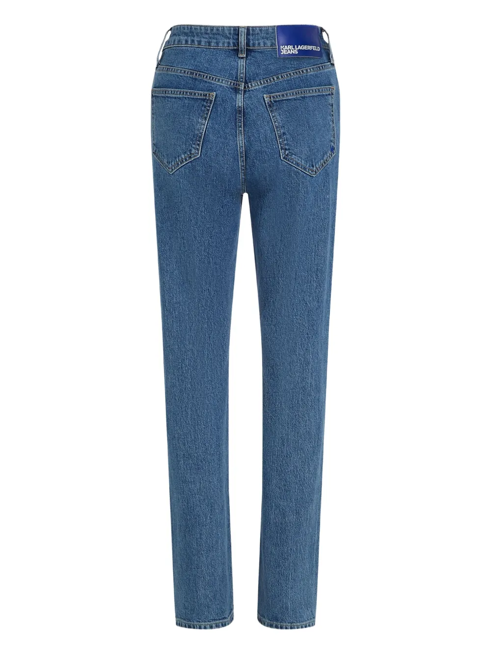 Karl Lagerfeld Jeans Logo-patch Straight Jeans In Blue