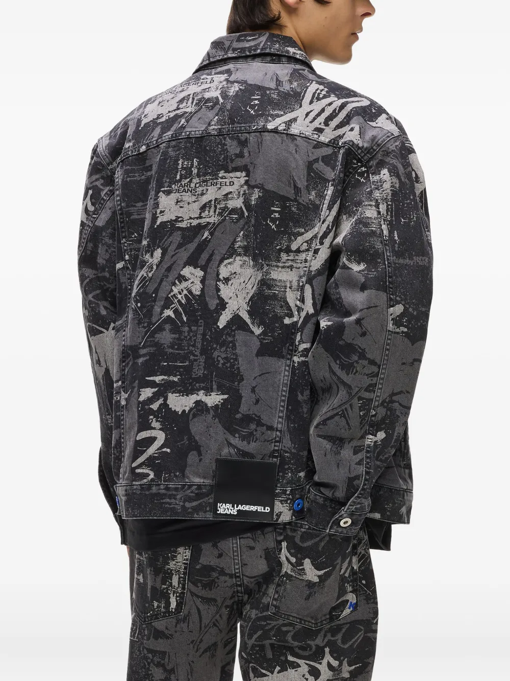 Karl Lagerfeld Jeans Denim jack met all-over print Grijs