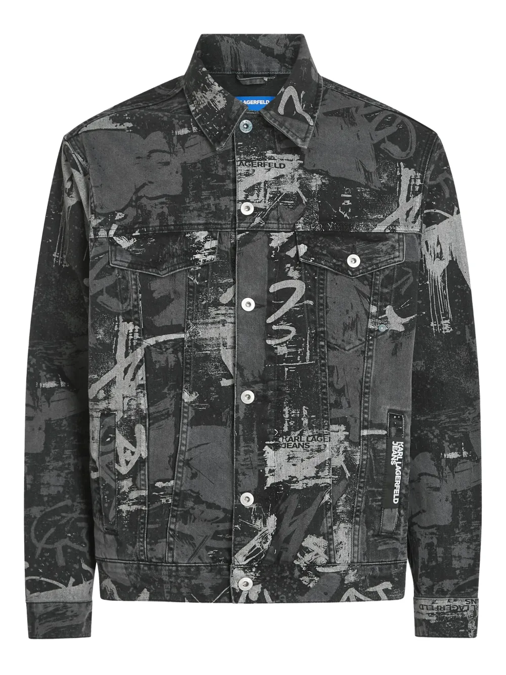 Karl Lagerfeld Jeans all-over-print denim jacket | Grey | Image 1