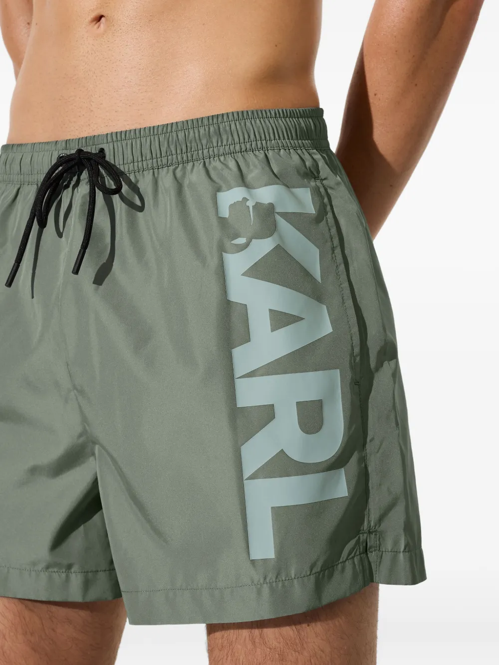 Karl Lagerfeld Zwembroek met logo Groen