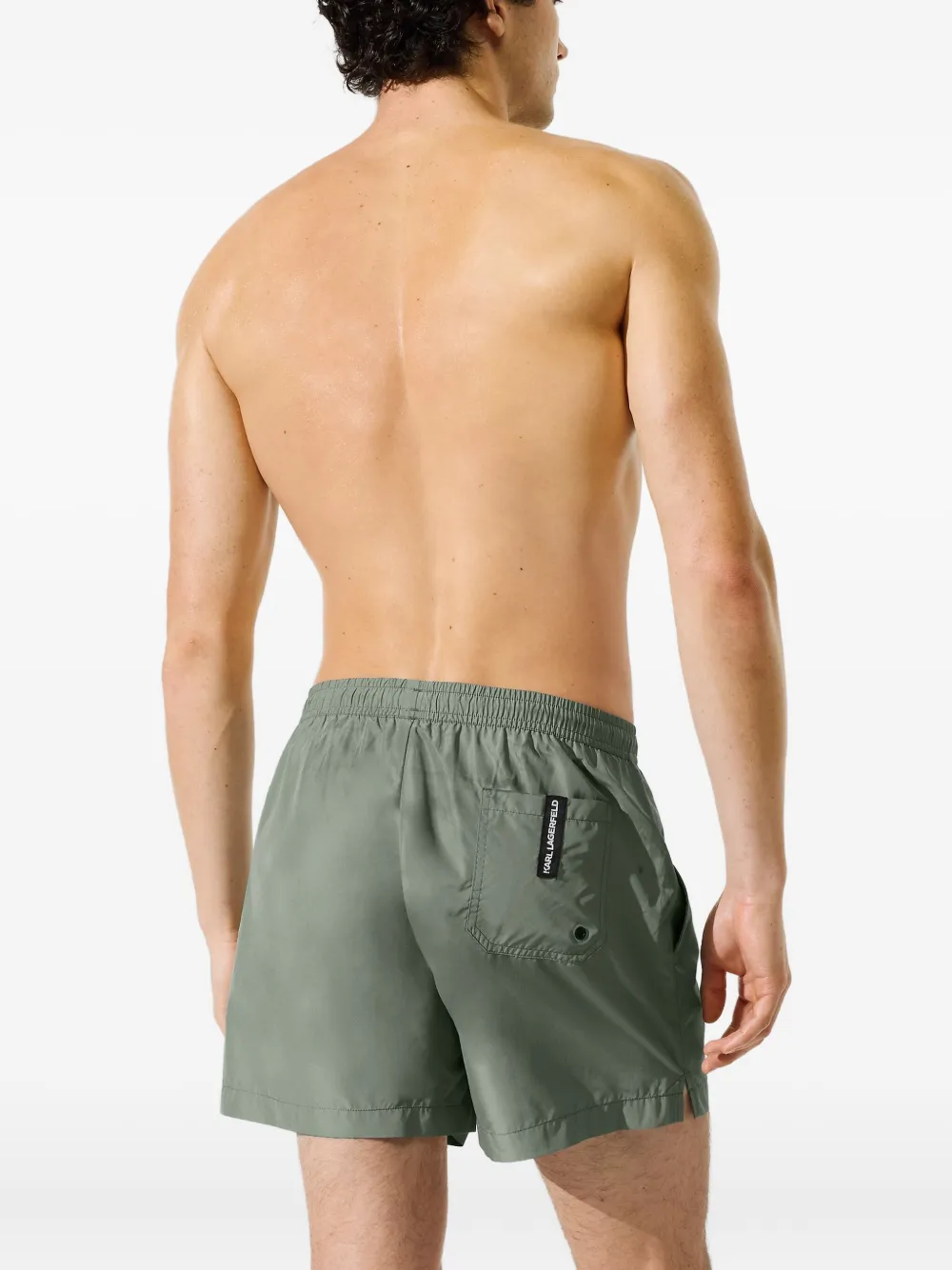 Karl Lagerfeld Zwembroek met logo Groen