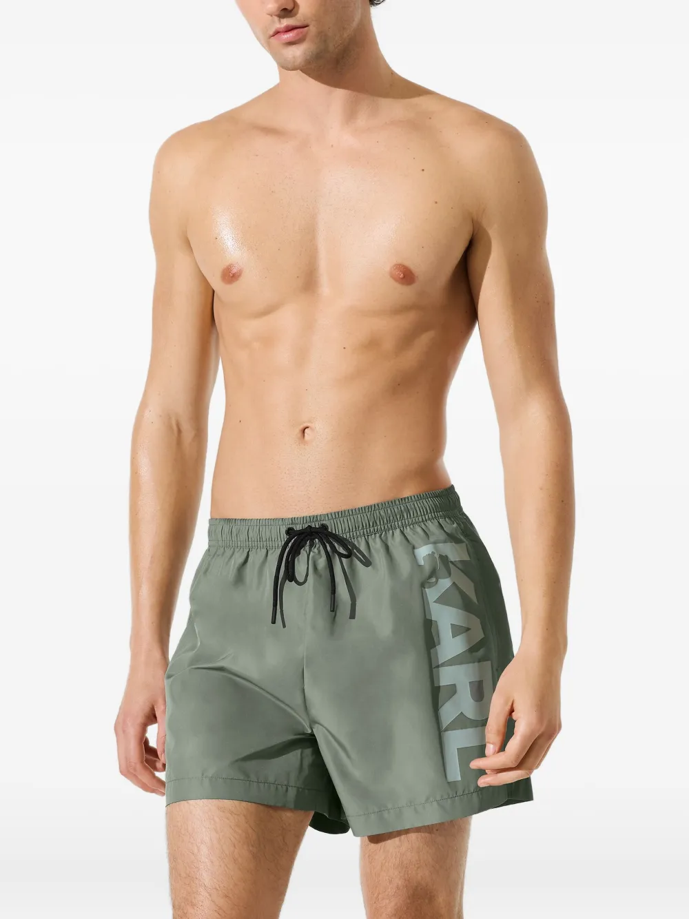 Karl Lagerfeld Zwembroek met logo Groen