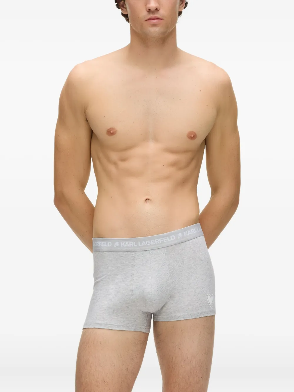 Karl Lagerfeld Drie boxershorts met logo Grijs