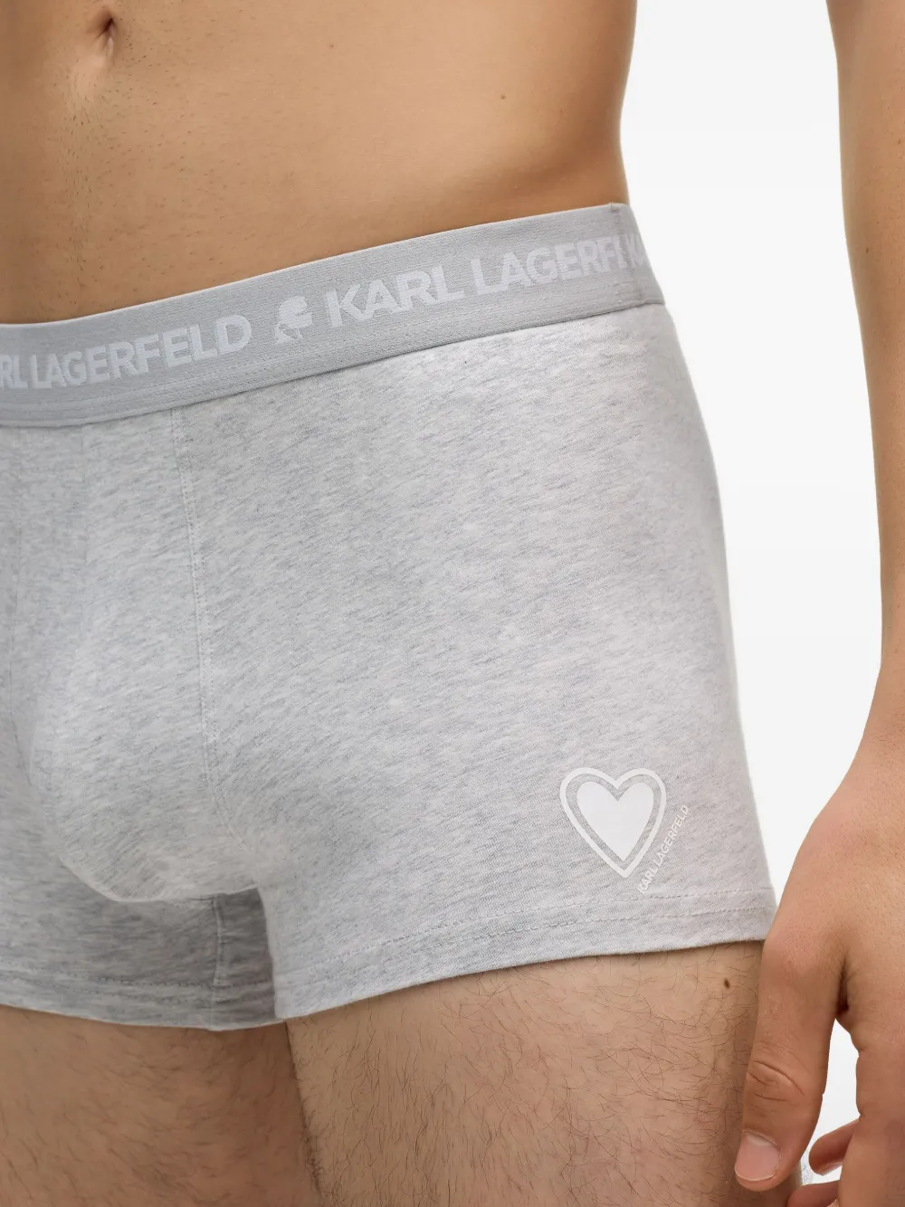 Karl Lagerfeld Drie boxershorts met logo Grijs