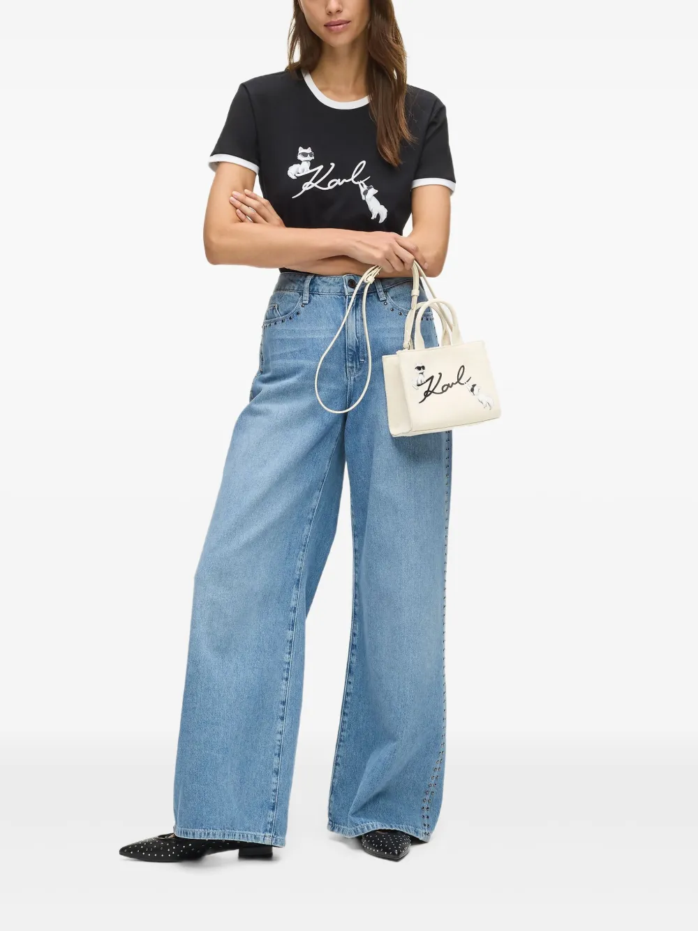 Karl Lagerfeld Ikon Signature shopper - Beige