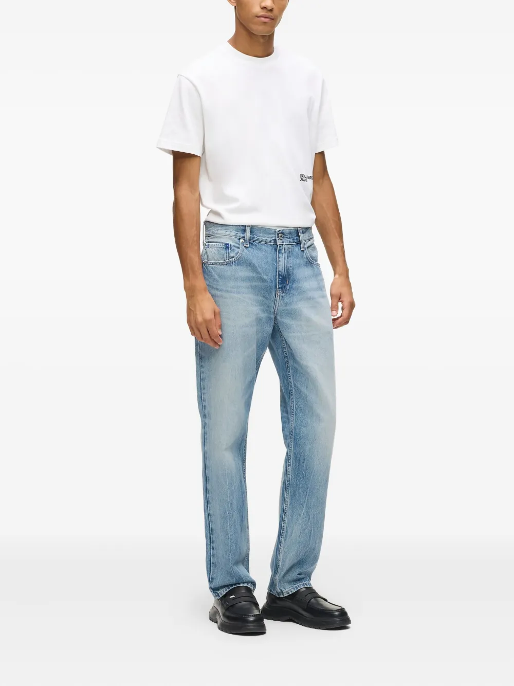 Karl Lagerfeld Jeans met logopatch Blauw