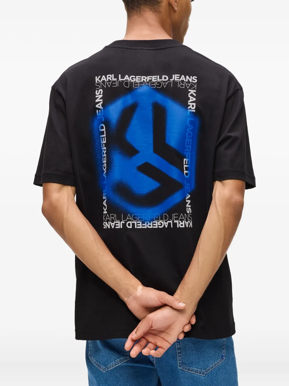 Karl Lagerfeld Jeans T-shirt met logoprint Zwart