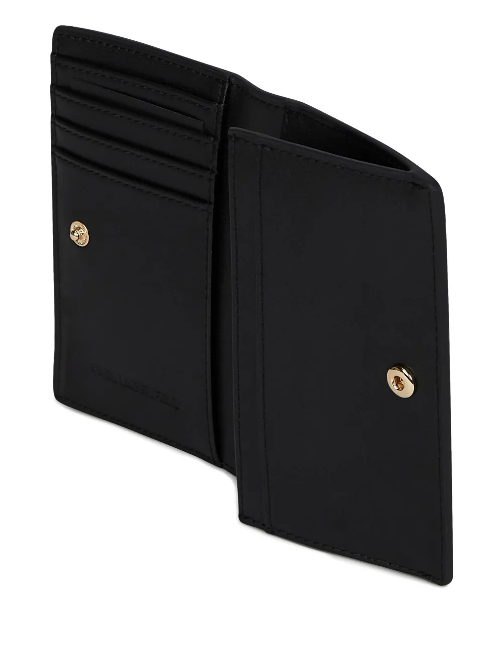 Karl Lagerfeld Signature Leather Wallet In Black