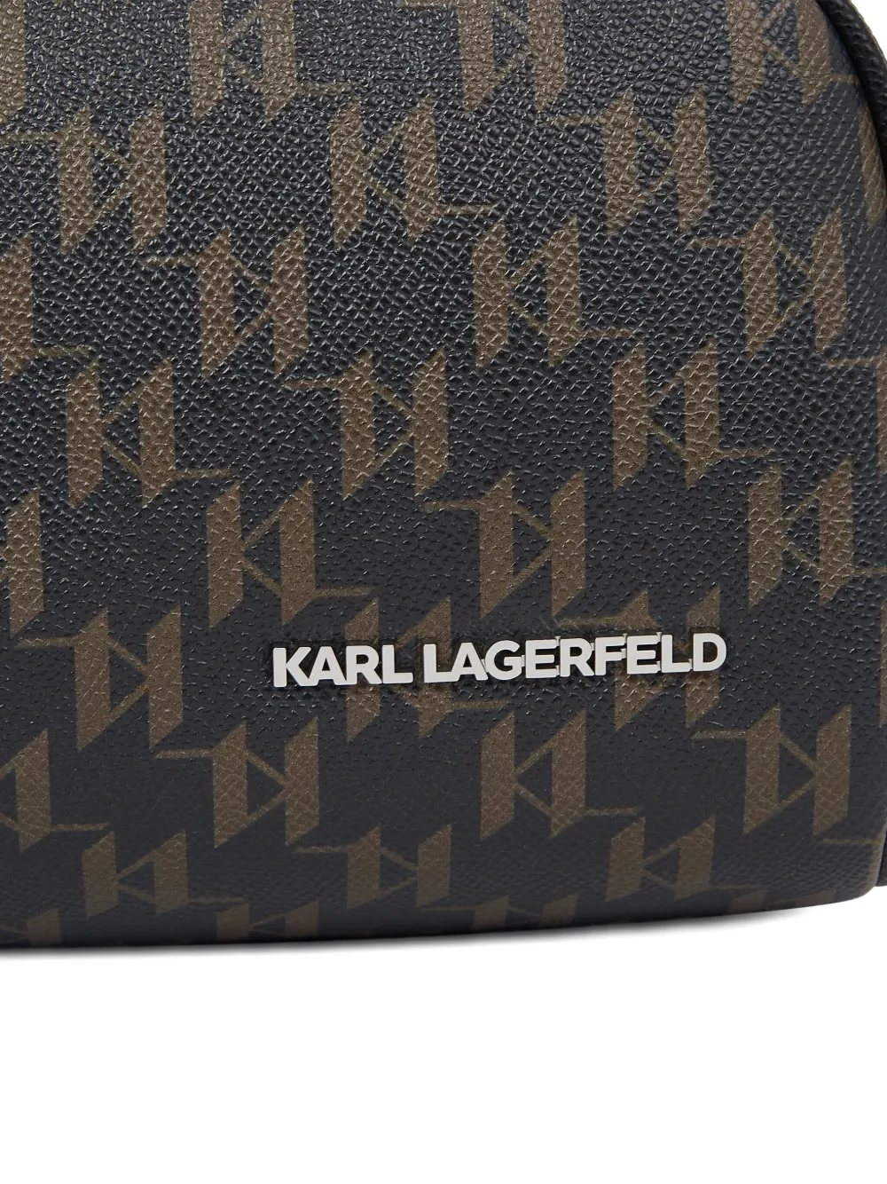 Karl Lagerfeld Toilettas met monogramprint Bruin