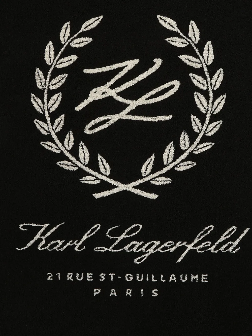 Karl Lagerfeld Hotel Karl Crest Beach Towel In Black