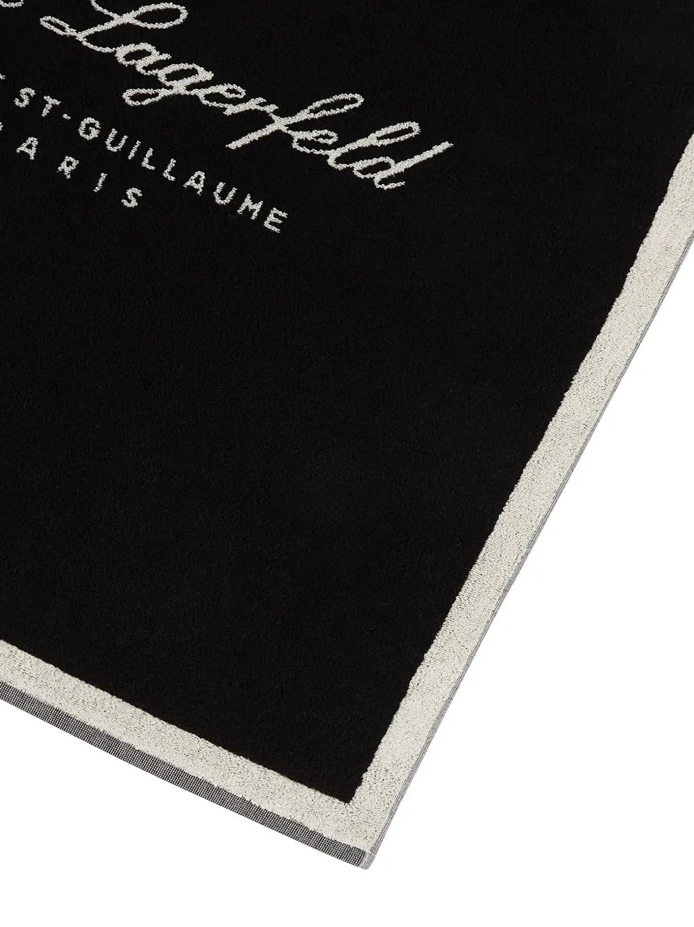 Karl Lagerfeld Hotel Karl Crest Beach Towel In Black
