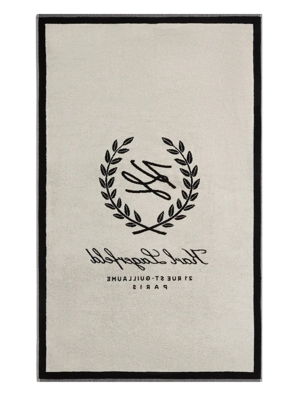 Karl Lagerfeld Hotel Karl Crest Beach Towel In Black
