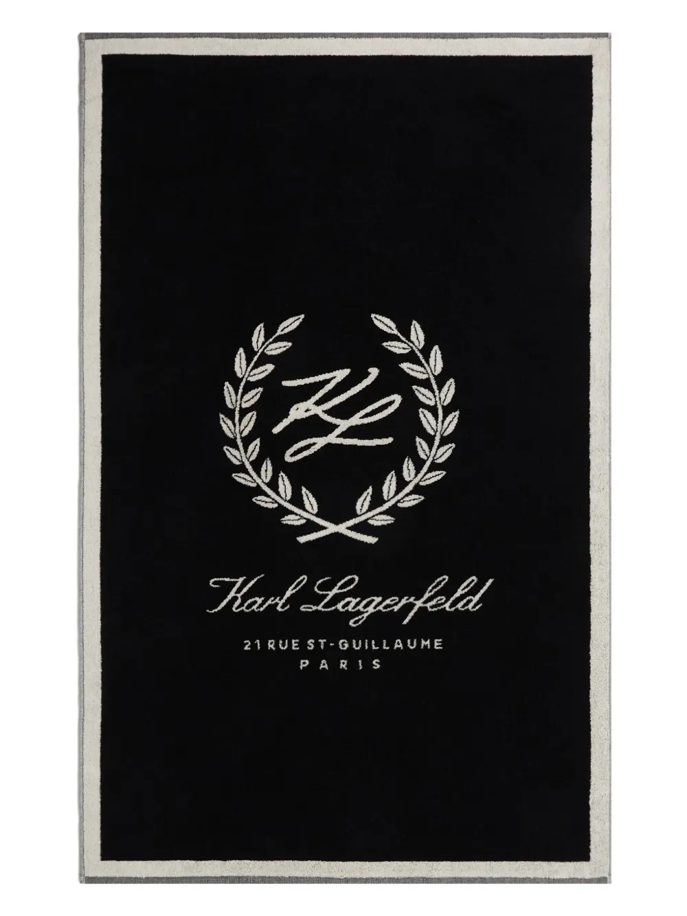 Karl Lagerfeld Hotel Karl Crest Beach Towel In Black