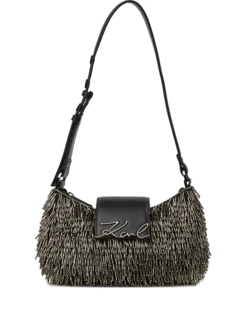Karl Lagerfeld Signature beaded shoulder bag