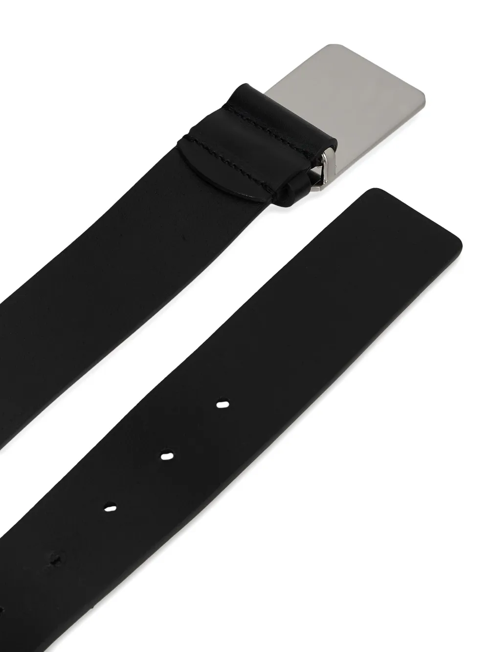 Karl Lagerfeld Jeans Leren riem met gegraveerd logo Zwart