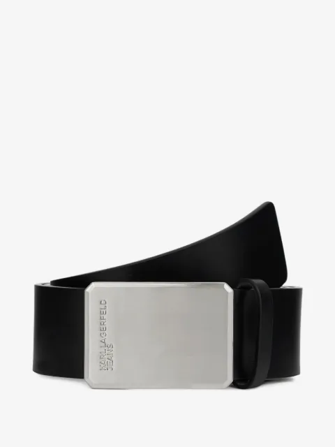 Karl Lagerfeld Jeans logo-engraved leather belt