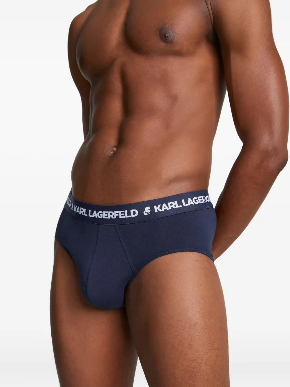 Karl Lagerfeld Drie slips met logo Blauw