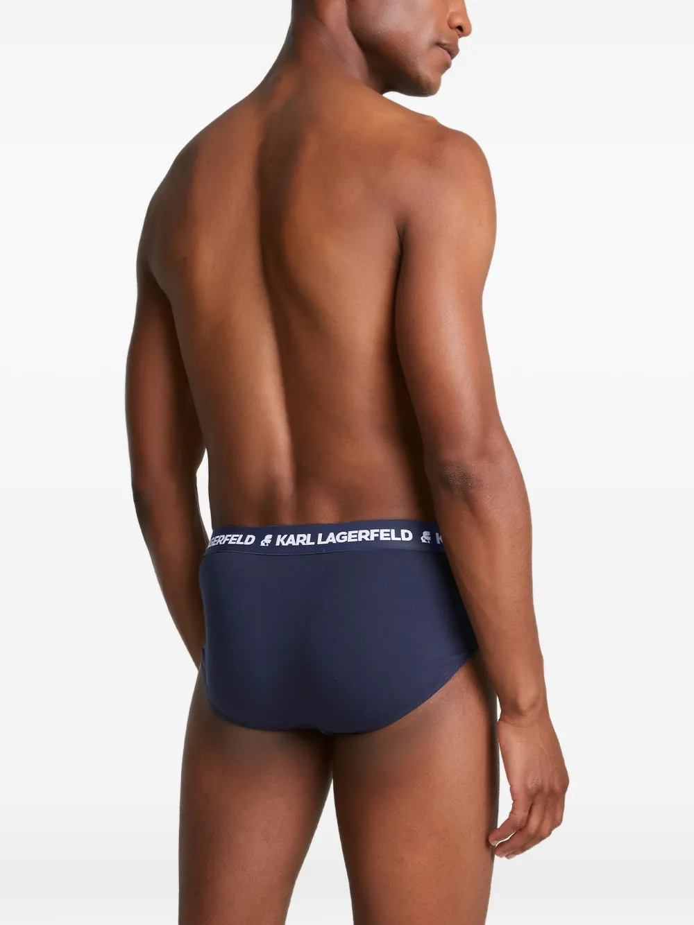 Karl Lagerfeld Drie slips met logo Blauw